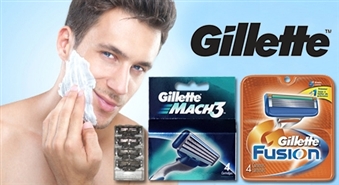 Visdrošākā un gludākā skūšanās ar GILLETTE! Četru Gillette Fusion vai Gillete MACH 3 skūšanās asmeņu komplekts līdz - 50%!