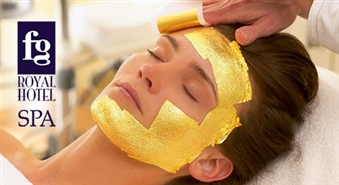 FG ROYAL HOTEL SPA salons: limfodrenāžas masāža sejai + ādas mitrināšana + ekskluzīvā Kleopatras zelta maska - 79%