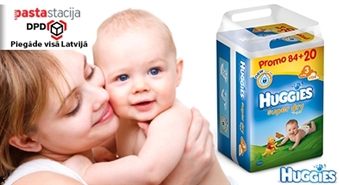 Autiņbiksītes HUGGIES Super-Flex Premium JUMBO PACK Duo lielajā iepakojumā (3 izmēri) - 43%
