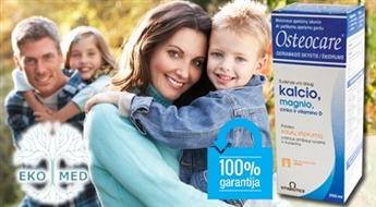 EkoMed: uztura bagātinātājs OSTEOCARE (kalcijs, magnijs, cinks un vitamīns D) ar apelsīnu garšu – 50%