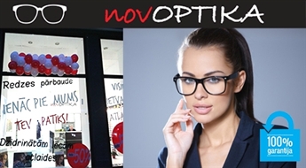 Novoptika piedāvā: redzes pārbaude + recepte brillēm un lēcām -60% Skaidram acu skatienam svētkos!