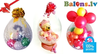 Neparastiem svētkiem! Balons.LV: dāvanas iesaiņošana balonā - 50%