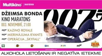 MULTIKINO „Džeimsa Bonda Kino Maratons”: „Kazino Royale”, „Mierinājuma kvants” un „Operācija „Skyfall” pirmizrāde - 67%