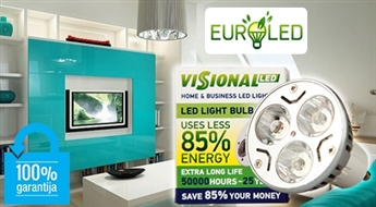 Ietaupi līdz 85% elektroenerģijas! Jaunākās paaudzes ekonomiskās LED spuldzes no EUROLED -70%