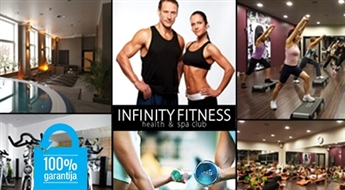 INFINITY FITNESS: mēneša abonements neierobežotam grupu nodarbību, treniņu zāles un SPA zonas apmeklējumam - 50%