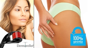 Veselai un ideāli gludai sejas un ķermeņa ādai! DERMA ROLLER ādas masāžas rullītis mezoterapijas veikšanai mājas apstākļos – 50%
