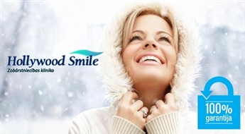 Sagaidi svētkus ar žilbinošu smaidu! Hollywood smile: profesionāla zobu higiēna ar ultraskaņu + pulēšana + fluorizējošā gēla uzklāšana -57%