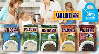 VALDO komplekts veselīgām maltītēm: raibās pupiņas + rīsi Ekstra + basmati rīsi + griķi + prosas putraimi - 40%