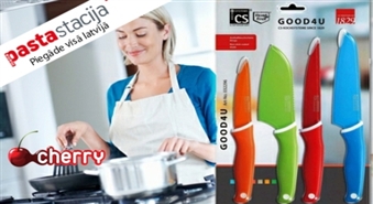 Komplekts meistardarbiem virtuvē! Krāsaini naži ar īpašu NON-STICK pārklājumu -44%