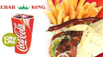 KEBAB KING: большой куриный или говяжий кебаб + маленькая картошка фри + Coca-Cola, Sprite или Fanta - 50%