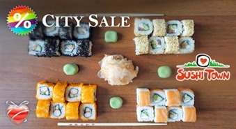 Tikai šo sestdien! Jauns garšīgs suši komplekts no Sushi Town (32 gab.) ar 50 % atlaidi!
