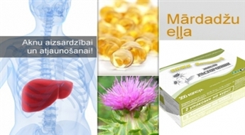 Uztura bagātinātājs "Mārdadžu eļļa" aknu aizsardzībai un atjaunošanai, 200 kapsulas!