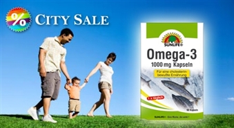 Sirds slimību risku un holesterīna līmeņa samazināšanai! SUNLIFE Omega-3 zivju eļļa – 60 kapsulas ar 52% atlaidi!