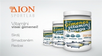 Ģimenes vitamīni Omega - 3 (koncentrēta zivju eļļa) no Dion Bioline!