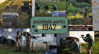 Aizraujoša tematiskā peintbola spēle 14 cilvēku kompānijai Latvijas nopietnākajā Peintbola Parkā „1942” ar 60% atlaidi!