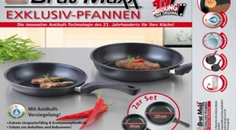 Gatavojiet ar prieku! Divu vācu zīmola "Brat Maxx" pannu komplekts ar nepiedegošo pārklājumu!