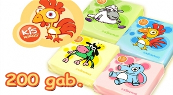 KISkokas galda salvetes, 4 iepakojumi (4 dizaini), 200 gab.! Jautrai bērnu dzimšanas dienas ballītei!