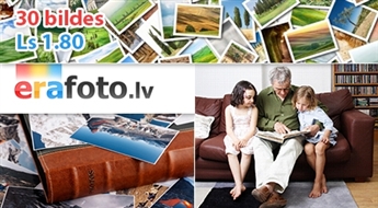 Erafoto.lv предлагает печать 30 цифровых фотографий размером 10x15 см со скидкой 53%!