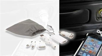 Универсальное зарядное устройство USB с тремя сменными насадками в Ваш автомобиль -47%