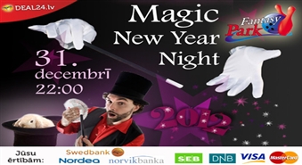 IEEJAS BIĻETE uz Magic New Year Night + BOULINGS bez ierobežojuma. Dzīvā mūzika, gardi ēdieni, burvju triki, salūts... Sagaidi Jauno gadu jautri!