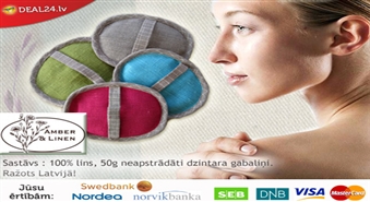 Dāvana ar dabas un siltuma pieskārienu! Amber&Linen lina un dzintara MASĀŽAS SPILVENTIŅŠ. 100% ekoloģiska dāvana!