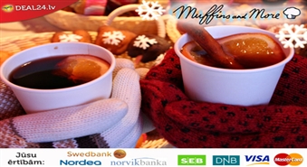 Saldi un silti! Stilīga CUPCAKE KŪKA un aromātiski silta ZIEMASSVĒTKU LIMONĀDE no Muffins and More Doma laukumā.