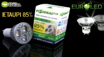 Ietaupi līdz pat 85% elektroenerģijas ar Visional LED spuldzēm.