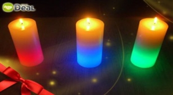 Удивительная восковая свеча-хамелеон с LED-светом.