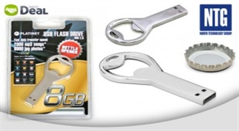 Открывалка из нержавеющей стали и USB-память на 8GB в одном элегантном устройстве – удобно и надежно!