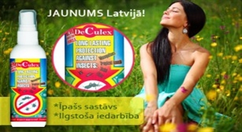 JAUNUMS Latvijā: īpaša sastāva pretinsektu līdzeklis DeCulex. Drošs lietošanai arī bērniem!