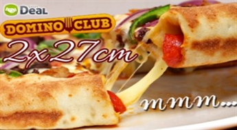 Jebkuras 2 gardas un biezas picas (27cm) + 0,5 L Coca-cola dzēriens no "Domino Club" ar bezmaksas piegādi Rīgā!