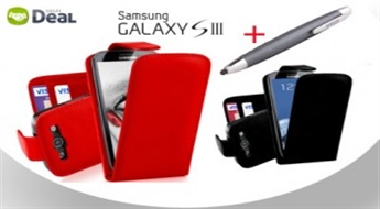 Stilīgs un ērts maciņš Samsung Galaxy S3 viedtālrunim + touch srceen pildspalva,