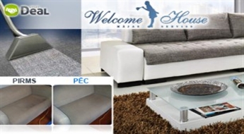 Welcome House: профессиональная чистка и мытье мебели, половых покрытий и ковров со скидкой 66%