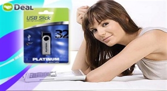 Super ietilpīga un uzticama 32 GB atmiņas karte PLATINUM USB-Stick Twister.