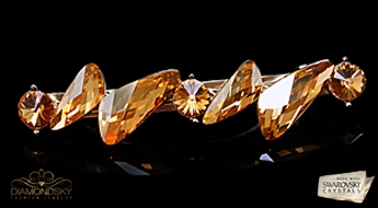 Matu sprādze "Zvaigžņu Lauskas (Golden Shadow)" ar Swarovski™ kristāliem