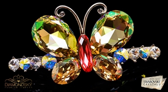 Matu sprādze "Kristāl Taurenis" ar Swarovski™ kristāliem