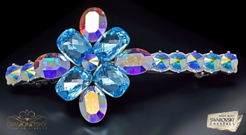 Matu sprādze "Kristāla Zieds" ar Swarovski™ kristāliem
