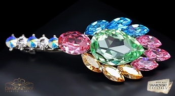 Matu sprādze "Morēna" ar Swarovski™ kristāliem