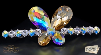 Matu sprādze "Pasaku Naktstauriņš II" ar Swarovski™ kristāliem