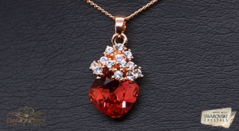 Kulons "Saulainais Dārzs (Light Siam)" ar Swarovski™ kristāliem
