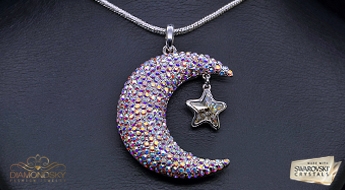 Kulons "Pusmēness" ar Swarovski™ kristāliem