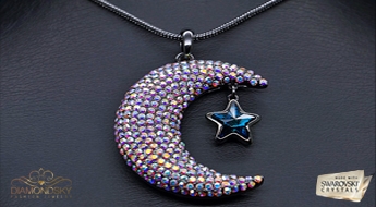 Kulons "Pusmēness II" ar Swarovski™ kristāliem