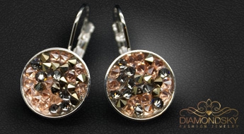 Auskari "Kristāla Mozaīka II (Metallic Light Gold)" ar Swarovski™ kristāliem