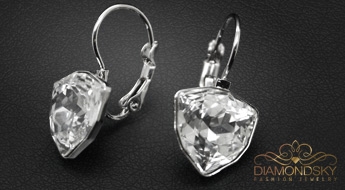 Auskari "Bermudu Trīsstūris (Crystal)" ar Swarovski™ kristāliem