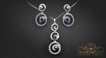 Komplekts "Likteņa Deja III (Tanzanite)" ar Swarovski™ kristāliem