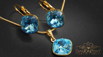 Komplekts "Apžilbinošs Spīdums IV (Aqua G)" ar Swarovski™ kristāliem
