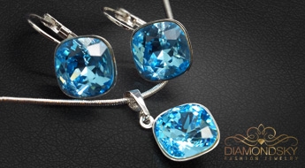 Komplekts "Apžilbinošs Spīdums IV (Aqua)" ar Swarovski™ kristāliem