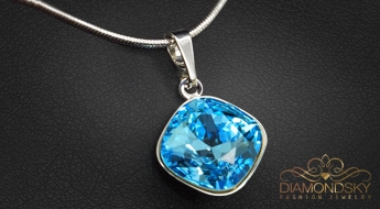 Kulons "Apžilbinošs Spīdums IV (Aquamarine Blue)" ar Swarovski™ kristāliem