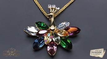 Kulons "Pavs" ar Swarovski™ kristāliem