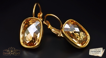 Auskari "Luksors (Golden Shadow)" ar Swarovski™ kristāliem
